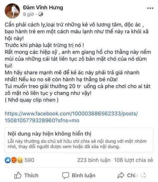 Đàm Vĩnh Hưng vi phạm pháp luật khi treo thưởng đánh người cha bạo hành? - Ảnh 2.