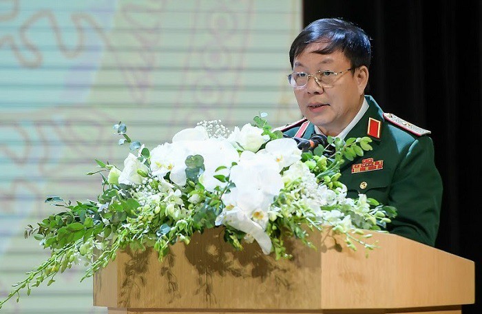Ông Lê Đăng Dũng - Quyền chủ tịch kiêm Tổng giám đốc Tập đoàn Viettel phát biểu tại đại hội.