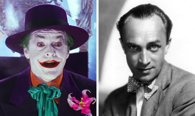 Trong khi đó, “bạn trai” của Harley Quinn, Joker lại được lấy cảm hứng từ nam diễn viên người Đức Conrad Veidt. Cụ thể thì nếu không có vai diễn xuất sắc của Veidt trong bộ phim The man who laughs, nhiều khả năng khán giả cũng sẽ không được làm quen với “hoàng tử tội phạm” Joker.