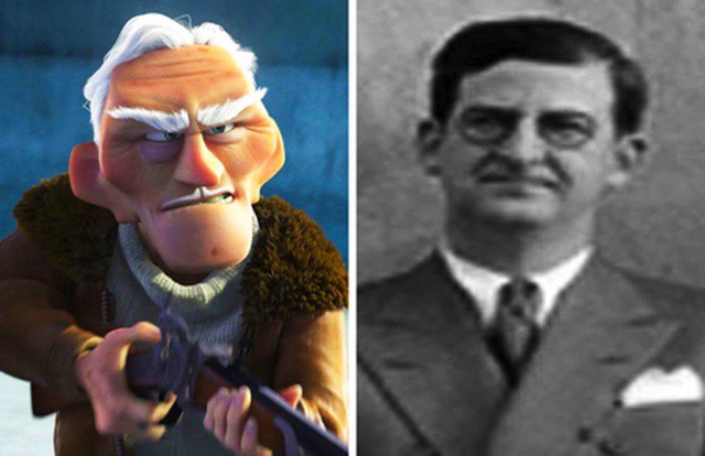 Nhân vật phản diện Charles F. Muntz trong phim Up có khá nhiều nét tương đồng với Charles Mintz, nhà sản xuất từng có mâu thuẫn bản quyền với hãng Disney.