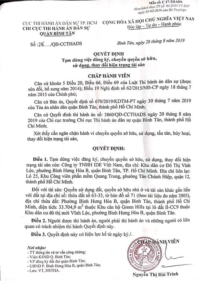 bat thuong chuyen khong duoc nhan nha vi chu dau tu vuong vao kien tung