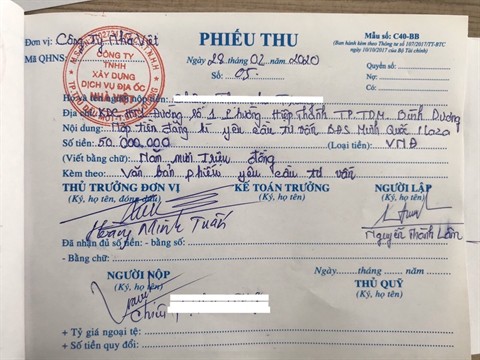 Nop 50 trieu de duoc ‘tu van’ du an Minh Quoc Plaza