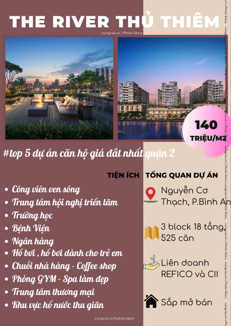 Top 5 dự án căn hộ đắt nhất quận 2, TP.HCM
