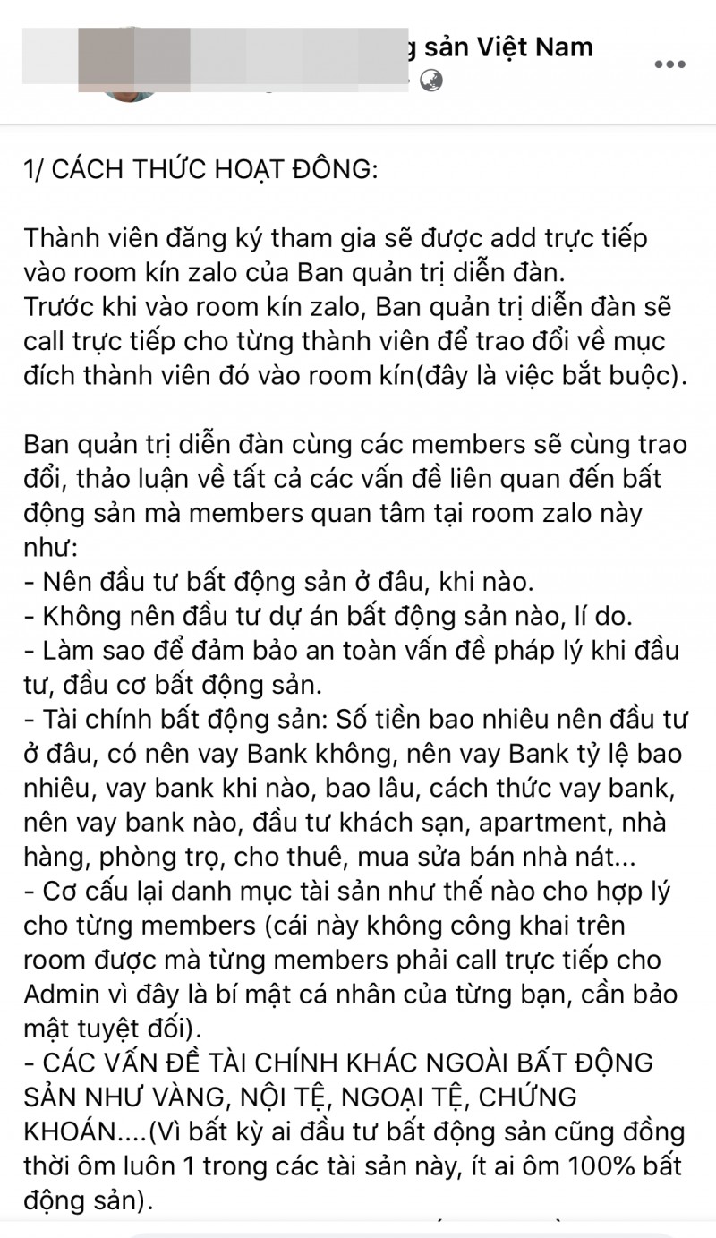 Bài kêu gọi tham gia Group đầu tư của Admin 1 diễn đàn lớn