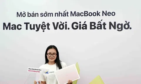 Di Động Việt trả hàng sớm, mở bán chính thức MacBook Neo, tổng ưu đãi đến 5 triệu đồng