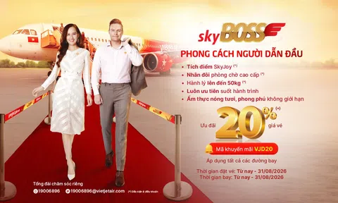 Vietjet giảm 20% giá vé Deluxe, SkyBoss và Business trong mùa hè 2026