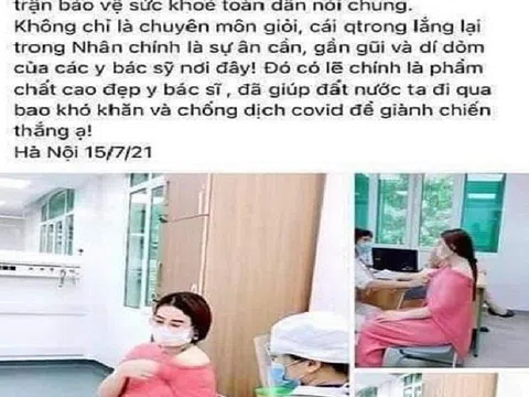 Hot girl 'khoe' được 'người anh' Phó giám đốc Bệnh viện Xanh Pôn 'giúp' tiêm vắc xin COVID-19