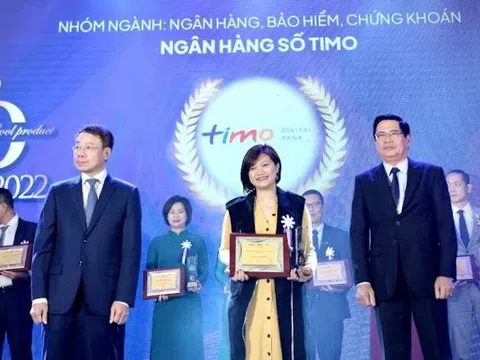 Ngân hàng số Timo được vinh danh trong TOP 100 Sản phẩm - Dịch vụ Tin Dùng Việt Nam 2022