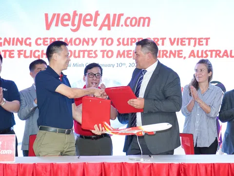 Lãnh đạo Vietjet cùng Bộ trưởng bang Victoria (Úc) công bố đường bay thẳng giữa TP Hồ Chí Minh và Melbourne từ ngày 31/3/2023