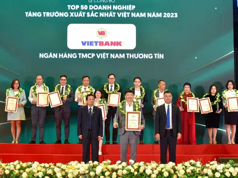 4 năm liên tiếp, Vietbank vào “top 50 doanh nghiệp tăng trưởng xuất sắc nhất Việt Nam”