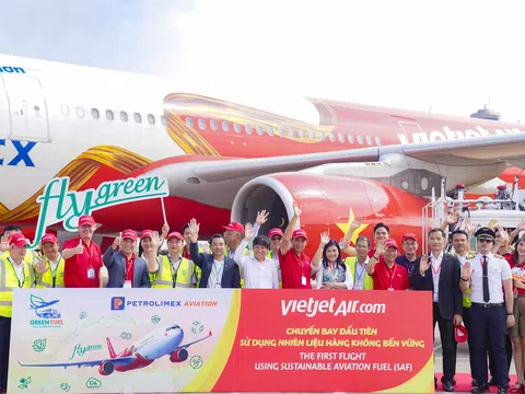 Vietjet tiên phong sử dụng nhiên liệu hàng không bền vững SAF do Petrolimex Aviation cung cấp, giảm thải 80% carbon