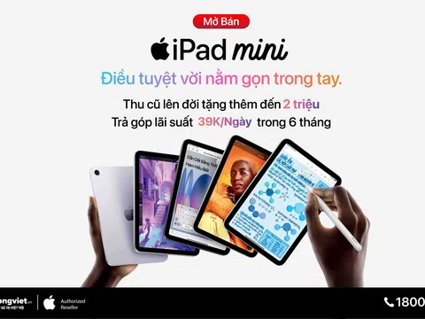 Lên đời iPad Mini 7 tại Di Động Việt không cần trả trước, giá cuối từ 11,39 triệu đồng