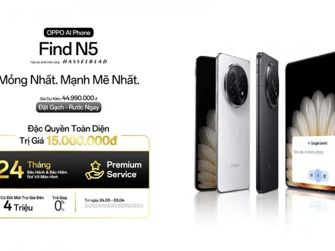 OPPO Find N5 mở đặt trước với gói Đặc Quyền Toàn Diện trị giá 15 triệu đồng