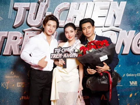 Vợ chồng Á hậu, doanh nhân Đoàn Thanh Tuyền - ca sĩ Đỗ Minh Quân xuất hiện thần thái tại họp báo phim Tử Chiến Trên Không