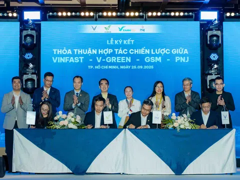 PNJ bắt tay VinFast, GSM, V-Green: Tiên phong giao thông xanh cho doanh nghiệp