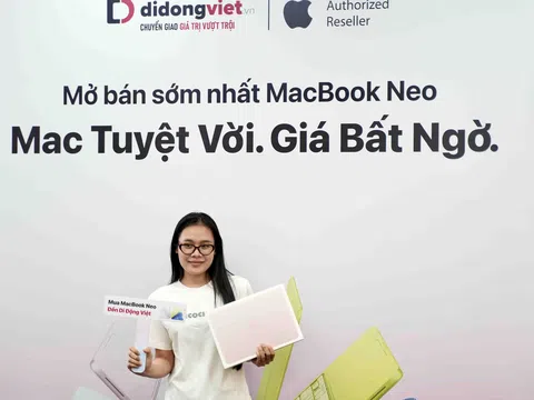 Di Động Việt trả hàng sớm, mở bán chính thức MacBook Neo, tổng ưu đãi đến 5 triệu đồng