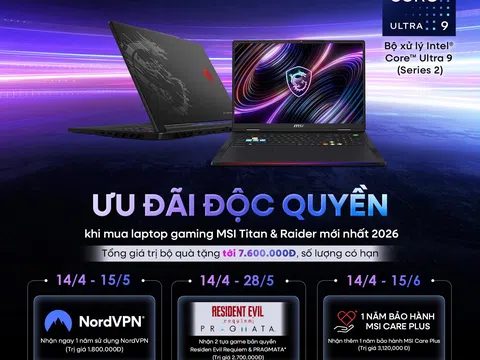 MSI tung bộ đôi Raider và Titan mới tại Việt Nam, tập trung vào hiệu năng cao cấp