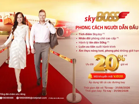 Vietjet giảm 20% giá vé Deluxe, SkyBoss và Business trong mùa hè 2026