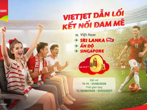Vietjet mở bán 40.000 vé Eco giá từ 0 đồng trên đường bay  TP.HCM – Colombo (Sri Lanka)
