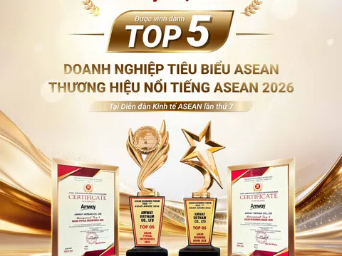 Amway Việt Nam được vinh danh Top 5 Doanh nghiệp tiêu biểu ASEAN và Top 5 Thương hiệu/sản phẩm nổi tiếng ASEAN