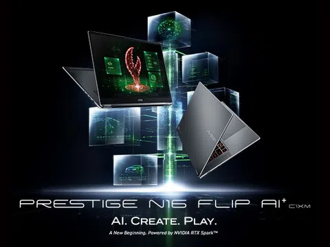 MSI trình làng Prestige N16 Flip AI+: Laptop xoay gập tích hợp NVIDIA RTX Spark, đón đầu kỷ nguyên Agentic AI