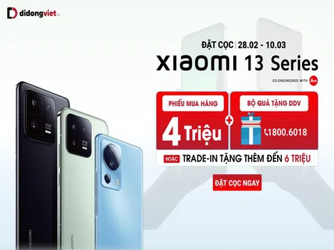Di Động Việt nhận đặt trước Xiaomi 13 series từ 11,49 triệu đồng, kèm ưu đãi lên đến 6 triệu đồng