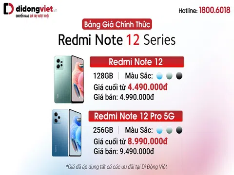Di Động Việt nhận đặt trước Redmi Note 12 Series ưu đãi lên đến 4 triệu đồng