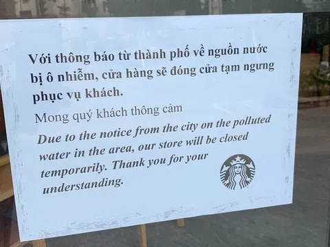 Starbucks tạm ngừng hoạt động một loạt cửa hàng tại Hà Nội do nguồn nước ô nhiễm