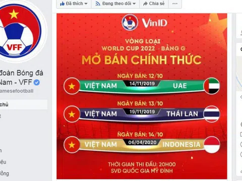 Bắt đầu bán vé các trận bóng đá giữa Đội tuyển Việt Nam với các đội còn lại trên sân Mỹ Đình từ ngày 12/10
