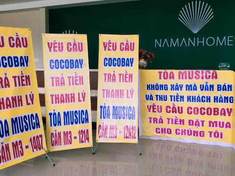 Băng rôn treo kín dự án Cocobay, khách hàng gửi đơn kiện lên Tòa án nhân dân Hà Nội: Thành Đô tuyên bố đơn phương hủy hợp đồng nếu hạn chót 30/12 khách hàng không chịu kí phương án