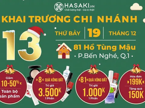 Hasaki khai trương chi nhánh 13: nằm ngay trung tâm Q.1, mở bán hàng ngàn deal 1.000đ