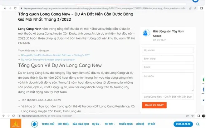 Tỉnh Long An không có dự án Long Cang New
