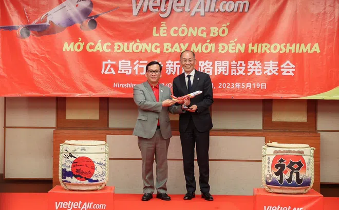 Lần đầu có đường bay thẳng đến Hiroshima, chuyến bay Vietjet đầu tiên cất cánh từ ngày 19/7