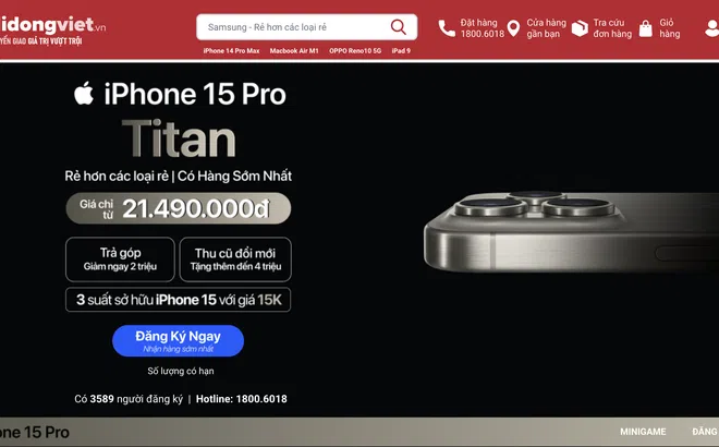 Di Động Việt tiếp tục tuyên bố giá iPhone 15 “Rẻ hơn các loại rẻ"