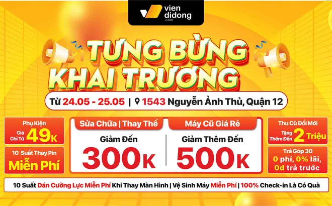 Viện Di Động khai trương cửa hàng mới: Miễn phí thay pin, dán màn hình