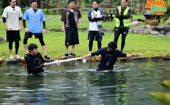 Steven Nguyễn và Đỗ Nhật Hoàng tái hiện phân đoạn đối đầu trong "2 ngày 1 đêm"