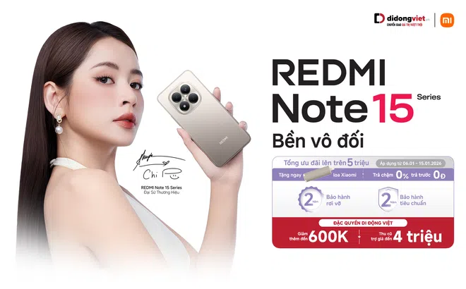 Sở hữu Redmi Note 15 series tại Di Động Việt với loạt ưu đãi, thu cũ - đổi mới trợ giá đến 4 triệu đồng