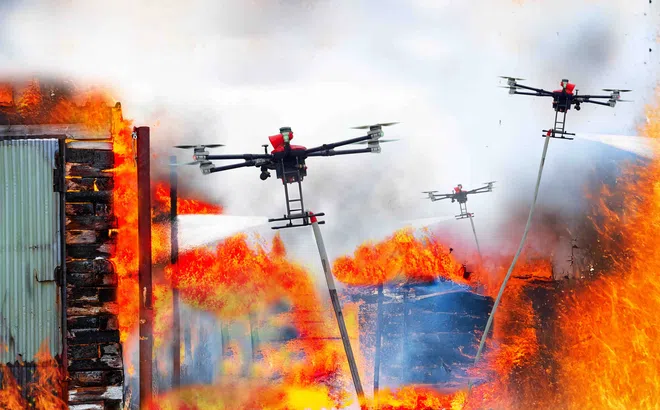 UAV bầy đàn - giải pháp chữa cháy hẻm nhỏ tại các thành phố lớn