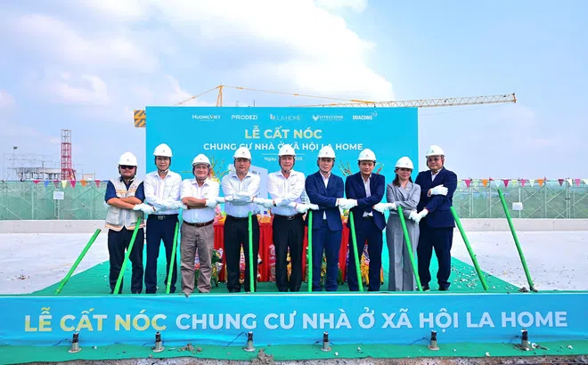 Cất nóc CC NOXH LA Home: “Mảnh ghép an cư” sắp hoàn thiện trong hệ sinh thái đô thị – công nghiệp tích hợp