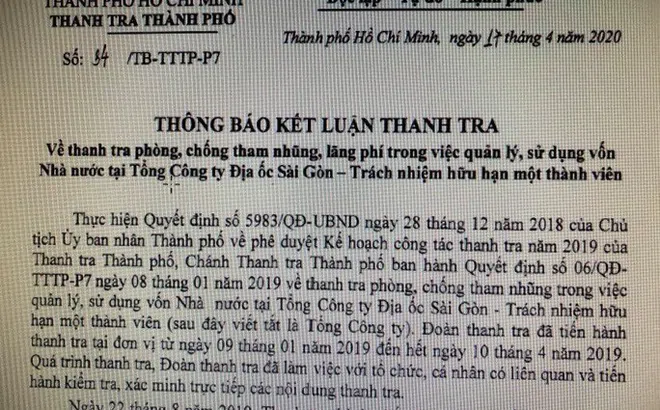 Nhiều sai phạm tại Tổng Công ty Địa ốc Sài Gòn TNHH MTV