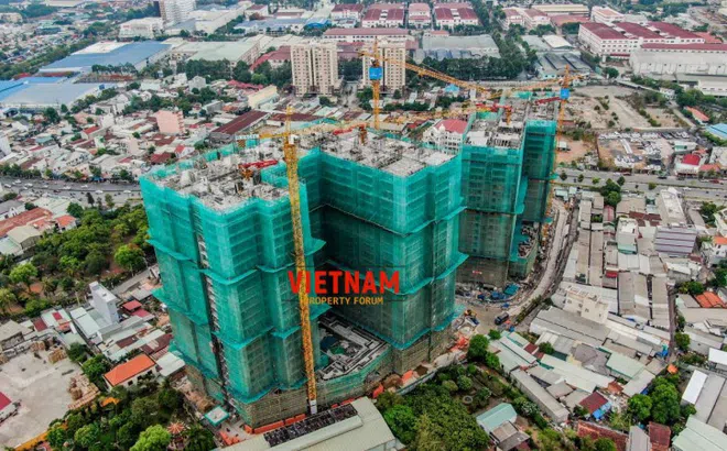 Tiến độ xây dựng dự án căn hộ Opal Boulevard tháng 5/2020 của tập đoàn Đất Xanh