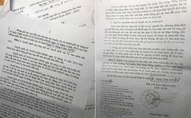 Tréo ngoe quyết định áp giá đất của tỉnh Đắk Lắk, dân dài cổ chờ nộp thuế