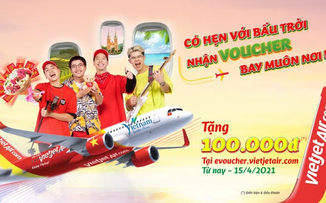 Có hẹn với bầu trời, nhận voucher bay muôn nơi cùng Vietjet